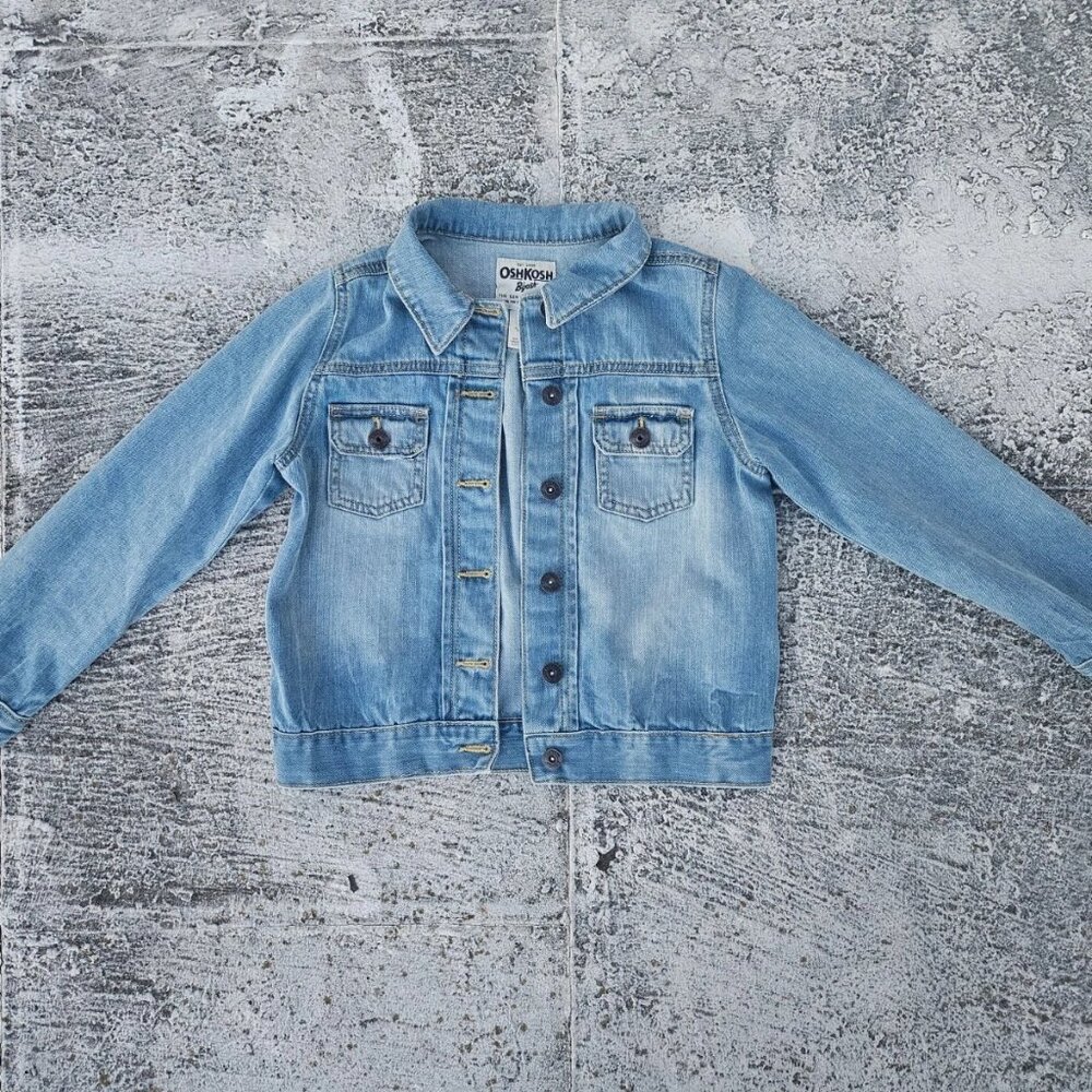 Oshkosh B'goch Kids Jacket Blue Denim Jeans Coat Jacket Size 10 - Picture 3 of 11